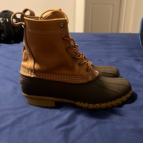 L.L. Bean Shoes - LL Bean Womens Duck Boots 6 Eye Tan Brown Unlined Made In USA Size 7 m